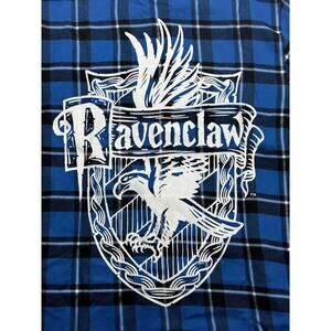 NWT Cakeworthy x Harry Potter Men's "Ravenclaw" Blue Plaid Flannel Shirt - Sz L